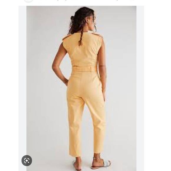 New Free People ANTHROPOLOGIE Significant Other Monty Jumpsuit $324 US 2 Orange - Picture 8 of 8